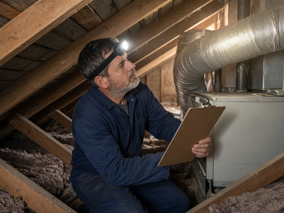 Attic ductwork inspection